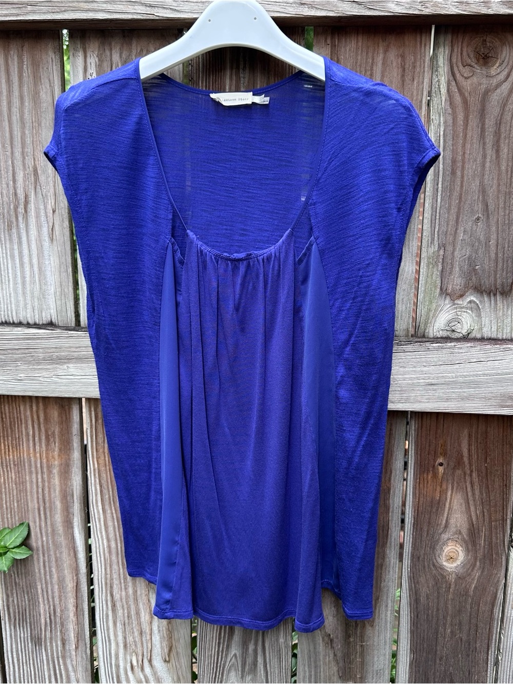 Anthropologie (The Addison Story) Cobalt Blue Layered Scoop-Neck Blouse